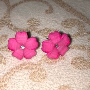 Pink Flower Studs